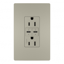 Legrand Radiant R26USBPDNICC6 - radiant® 15A Tamper Resistant Ultra Fast PLUS Power Delivery USB Type C/C Outlet, Nickel (6 pack)