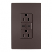 Legrand Radiant R26USBCC6DBCCV4 - radiant® 15A Tamper-Resistant Ultra-Fast USB Type C/C Outlet, Dark Bronze