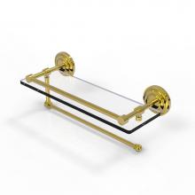 Allied Brass PQN-1PT/16-GAL-PB - Prestige Que New Collection Paper Towel Holder with 16 Inch Gallery Glass Shelf