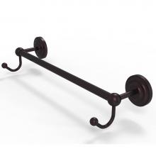 Allied Brass PQN-41-24-HK-ABZ - Prestige Que New Collection 24 Inch Towel Bar with Integrated Hooks