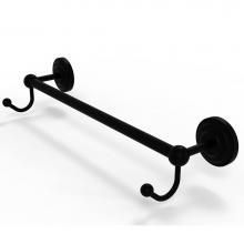 Allied Brass PQN-41-24-HK-BKM - Prestige Que New Collection 24 Inch Towel Bar with Integrated Hooks