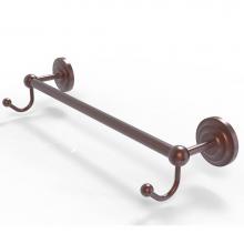 Allied Brass PQN-41-24-HK-CA - Prestige Que New Collection 24 Inch Towel Bar with Integrated Hooks