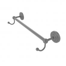 Allied Brass PQN-41-24-HK-GYM - Prestige Que New Collection 24 Inch Towel Bar with Integrated Hooks