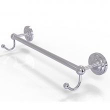 Allied Brass PQN-41-24-HK-PC - Prestige Que New Collection 24 Inch Towel Bar with Integrated Hooks