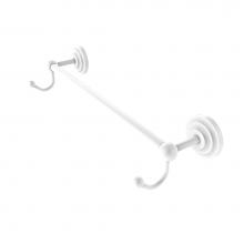 Allied Brass PQN-41-24-HK-WHM - Prestige Que New Collection 24 Inch Towel Bar with Integrated Hooks