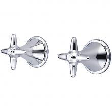 Central Brass T-2-C3 - Tub & Shower Trim-2 Cross Hdl & Escutcheon Cuttable Stem W/Nipple-Pc