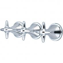 Central Brass T-3-C3 - Tub & Shower Trim-3 Cross Hdl & Escutcheon Cuttable Stem W/Nipple-Pc