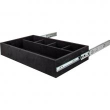 Hardware Resources JD1-24-BL - Black Felt 5-Compartment Jewelry Organizer Drawer