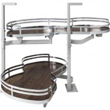 Hardware Resources BCSO221PCWD-LH - 21'' Polished Chrome and Walnut Blind Corner Swingout for Openings on the Left of the Bl