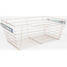 Hardware Resources POB1-162911SN - Satin Nickel Closet Pullout Basket with Slides 16''D x 29''W x 11''H