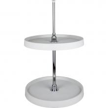 Hardware Resources PLSMR24 - 24'' Round Two-Shelf Plastic Lazy Susan Set with Chrome Hubs