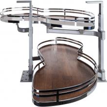 Hardware Resources BCSO221PCWD-RH - 21'' Polished Chrome and Walnut Blind Corner Swingout for Openings on the Right of the B