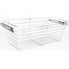 Hardware Resources POB1-142311CH - Chrome Closet Pullout Basket with Slides 14''D x 23''W x 11''H