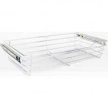 Hardware Resources POB1-14296CH - Chrome Closet Pullout Basket with Slides 14''D x 29''W x 6''H