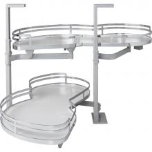 Hardware Resources BCSO221PCWH-LH - 21'' Polished Chrome and White Blind Corner Swingout for Openings on the Left of the Bli