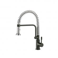 Isenberg K.1200DGR - Caso - Semi-Professional Dual Spray Stainless Steel Kitchen Faucet With Pull Out