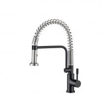 Isenberg K.1200GMG - Caso - Semi-Professional Dual Spray Stainless Steel Kitchen Faucet With Pull Out