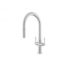 Isenberg K.1800GW - Velox - Dual Spray Stainless Steel Two Handle Kitchen Faucet With Pull Out