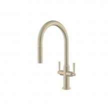 Isenberg K.1800LT - Velox - Dual Spray Stainless Steel Two Handle Kitchen Faucet With Pull Out