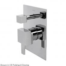 Lacava 14PB2.L.S-A-BG - TRIM ONLY - Built-in pressure balancing mixer with 2-way diverter, lever handle and squared backpl