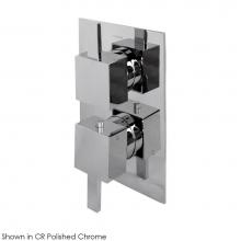 Lacava 14TH1.L.S-A-CR - TRIM ONLY - Thermostatic Valve w/1 way volume, GPM 9 (60PSI) with rectangular back plate and 2 sta