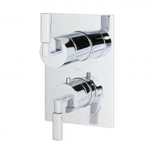 Lacava 14TH3S.S.S-A-CR - TRIM ONLY - Thermostatic Valve w/ 3 way sahred diverter + OFF,  GPM 8 (60PSI) with rectangular bac