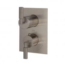 Lacava 14TH3S.S.S-A-NI - TRIM ONLY - Thermostatic Valve w/ 3 way sahred diverter + OFF,  GPM 8 (60PSI) with rectangular bac