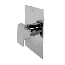 Lacava 18PB1.L.S-A-CR - TRIM ONLY - Built-in pressure balancing mixer with a lever handle and squared backplate. Water flo