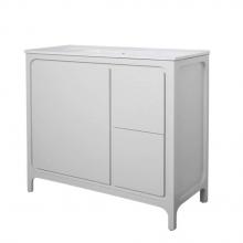 Lacava AQT-F-40-02 - Free standing under counter vanity with routed finger pulls on two drawers and one door.