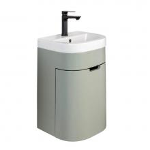 Lacava ELE-W-16-33 - Wall-mount vanity with one left hinged door with two attached shelves and fingerpull opening. Sink