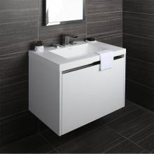 Lacava KUB-W-30-24 - Wall-mount under counter vanity with a drawer a notch in back. Bathroom Sink H262Tsold separately