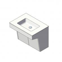 Lacava KBT-ADA-30-24 - Wall-mount vanity with two doors and fingerpull openings; can meet federal ADA requirements when i