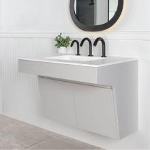 Lacava KBT-ADA-36-02 - Wall-mount vanity with two doors and fingerpull openings; can meet federal ADA requirements when i