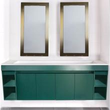 Lacava KBT-ADA-60-02 - Wall-mount vanity with four doors, one cubby and fingerpull openings; can meet federal ADA requirm