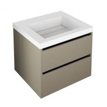 Lacava KUB-W-24B-39 - Wall-mount under counter vanity with 2 drawers and notch in back. H261T sold separately.W:23 3/4&a