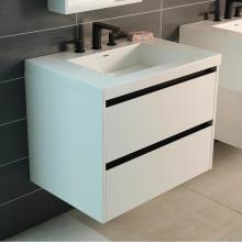 Lacava KUB-W-30B-24 - Wall-mount under counter vanity with 2 drawers and a notch in back. Bathroom Sink H262Tsold separa