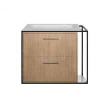 Lacava LIN-UN-24L-28 - Cabinet of wall-mount under-counter vanity LIN-UN-24LF with sink on the left,  two drawers (pulls