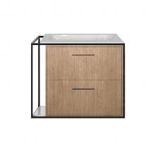 Lacava LIN-UN-24R-28 - Cabinet of wall-mount under-counter vanity LIN-UN-24R with sink on the right,  two drawers (pulls