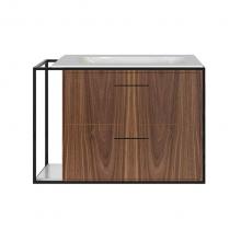 Lacava LIN-UN-30R-39 - Cabinet of wall-mount under-counter vanity LIN-UN-30R with sink on the right,  two drawers (pulls