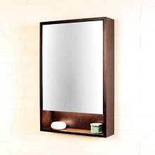 Lacava M06-23-07 - Surface-mount medicine cabinet with mirrored door, two adjustable glass shelves and LED lights in