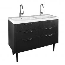 Lacava SOF-F-48D-29 - Floor standing vanity with six drawers. K160 cabinet pull included, specify finish. Vanity top sin