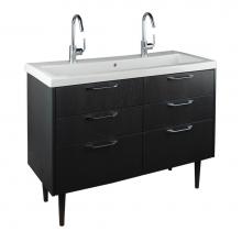 Lacava SOF-F-48S-28 - Floor standing vanity with six drawers. K160 cabinet pull included, specify finish. Vanity top sin