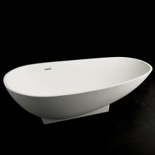 Lacava TUB04-001M - Free-standing soaking bathtub made of white solid surface with an overflow and polished chrome dra