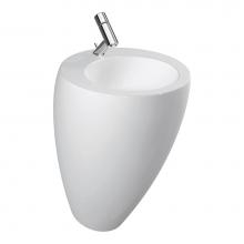 Laufen H811971757104U - Washbasin With Integrated Pedestal, With Wall Connection, Incl. Ceramic Waste Cover