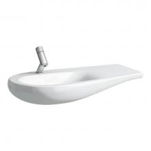 Laufen H814975757109U - Washbasin, Shelf Right, Incl. Ceramic Waste Cover, Wall Mounted