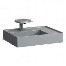 Laufen H810334758111U - Washbasin, shelf right, with concealed outlet, w/o overflow, wall mounted