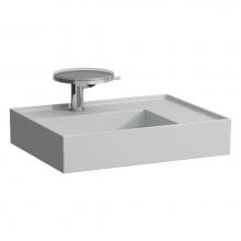 Laufen H810334759185U - Washbasin, shelf right, with concealed outlet, w/o overflow, wall mounted