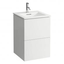 Laufen H860331640104U - Combipack 19 11/16'', washbasin ''slim'' with vanity unit with 2 dra