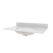 Luxart LXVTENG3722S-SCW - Andressa 37'' White Engineered Stone Vanity Top