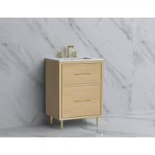 Madeli B465-24-001-LR-NO-HR-MB - Madeli Profile 24'' Free standing Vanity Cabinet in Natural Oak/HW: Handle & Feet Ma